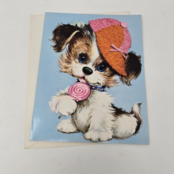 VINTAGE 1970S GREETING CARDS OVERSIZE BABY PUPPY 1990S ANNE GEDDES POSTCARDS LOT - Picture 2 of 16
